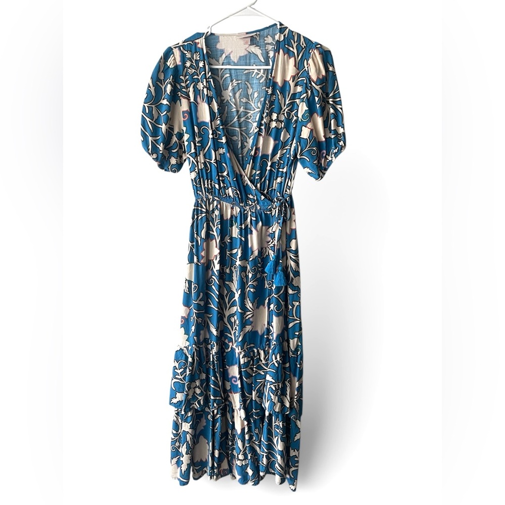 Knox Rose Blue and White Floral Maxi Dress